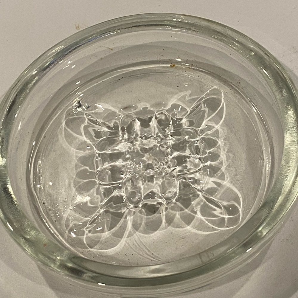 SET OF 5 VINTAGE HAZEL ATLAS FLEUR DE LIS GLASS COASTERS
